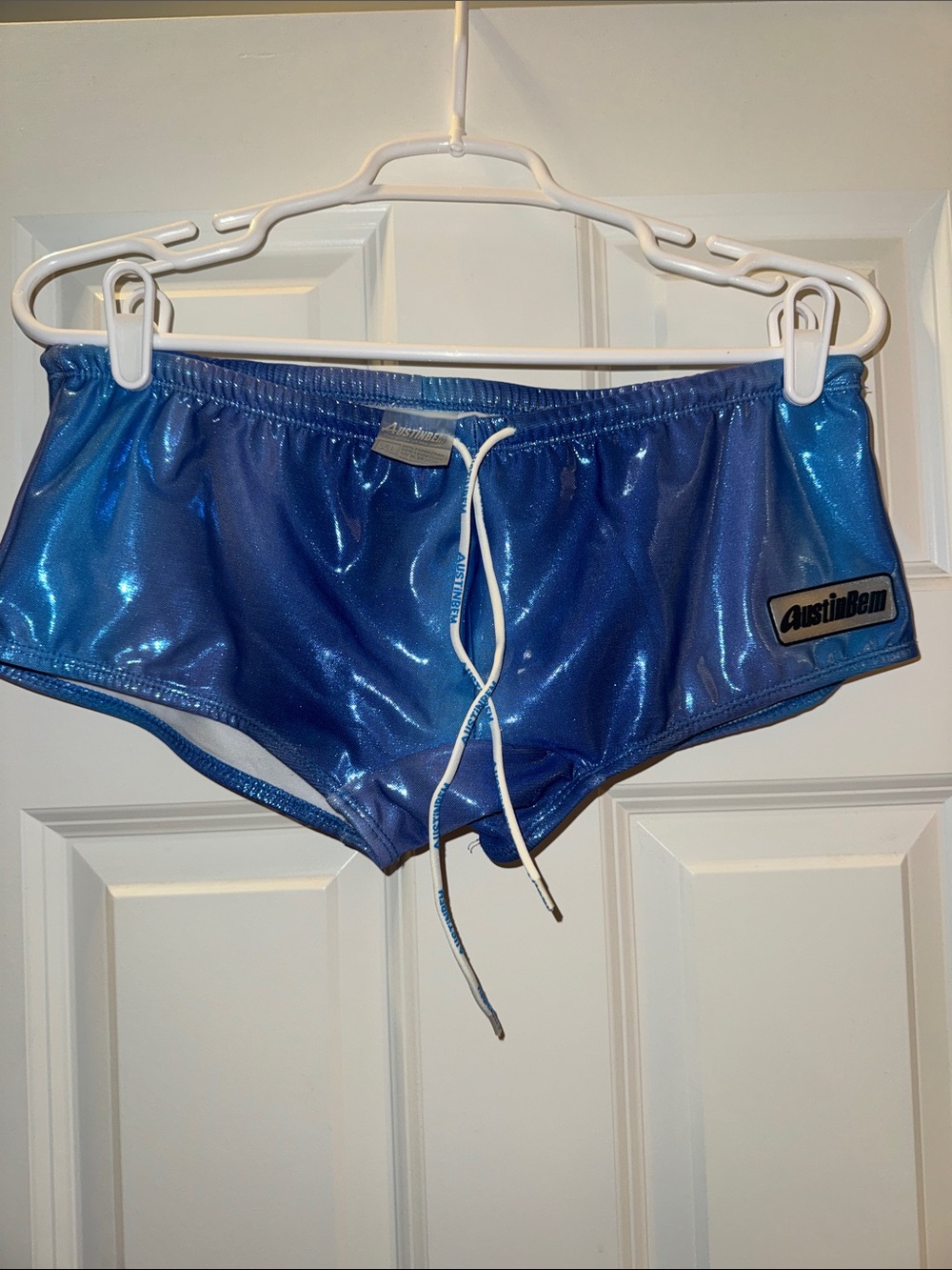 Men’s shiny Navy Blue Drawstring Jacket size XL 36